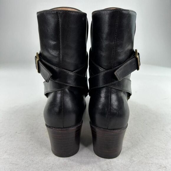 Salvatore Ferragamo Womens Leather Strappy Buckle Ankle Boots US 7 AA Dark Brown - Picture 6 of 10